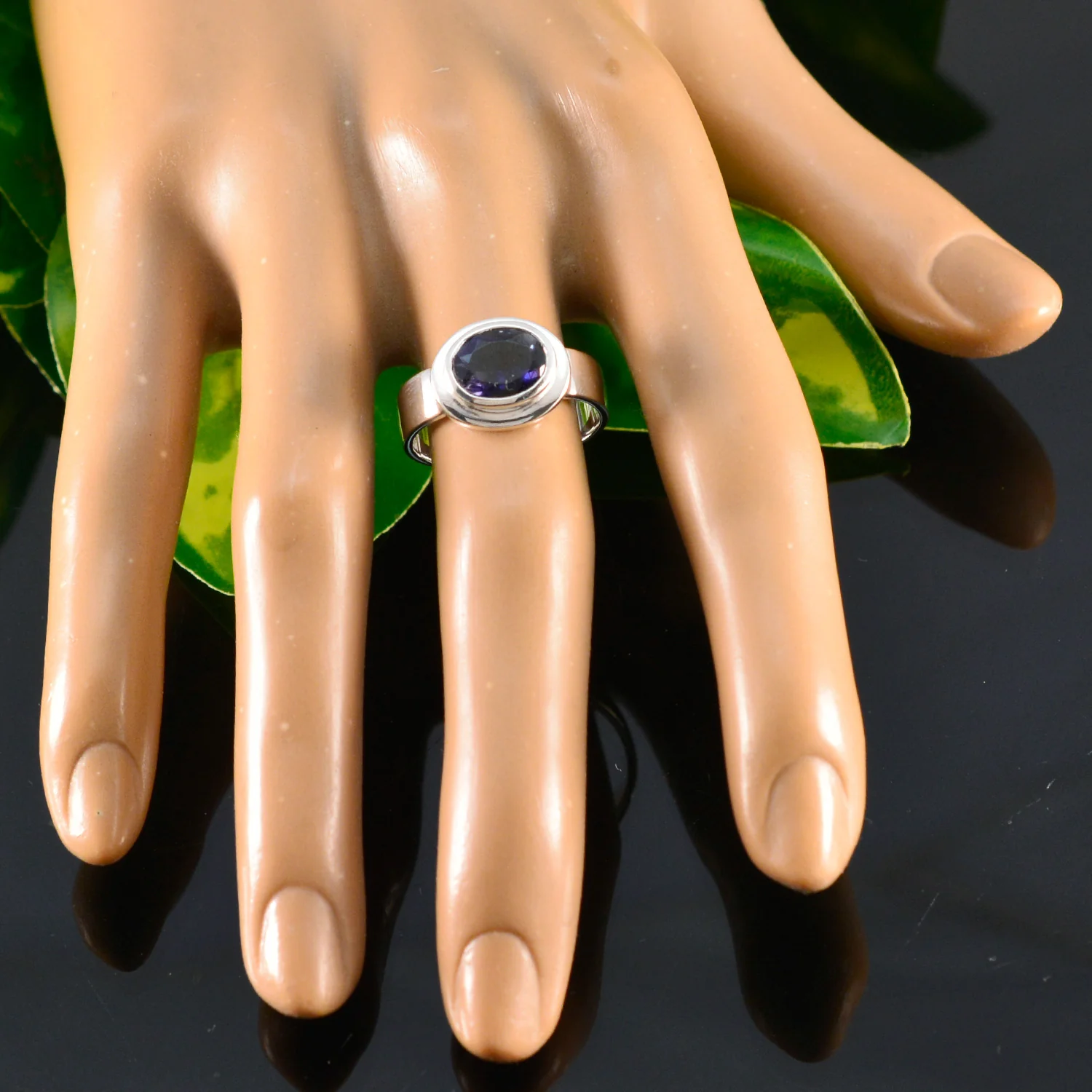 Iolite Solitaire Russian 92.5 Silver Blue Gemstone Classic Fairytale Ring Jewellery - Image 5