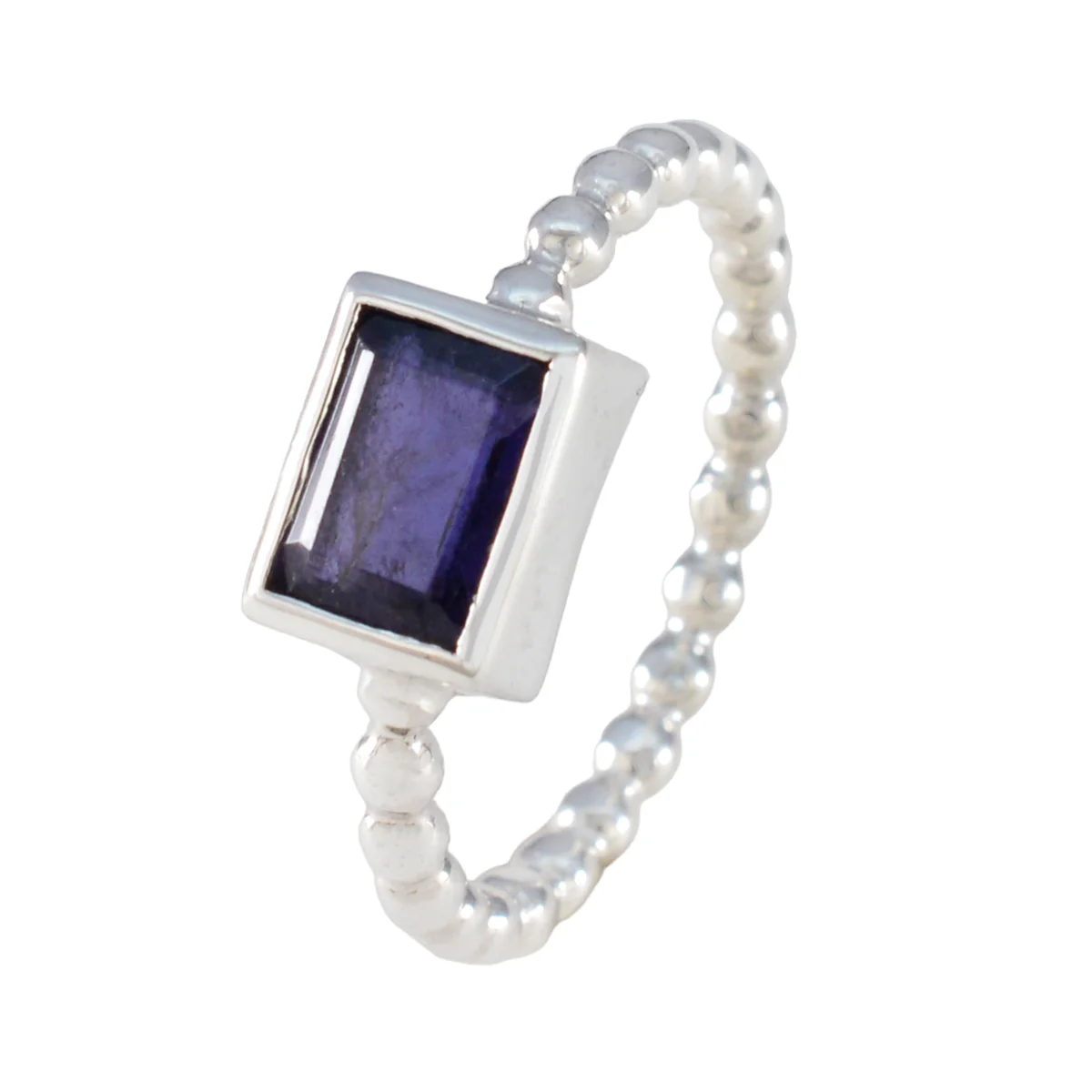 Iolite Solitaire Turkish 925 Silver Blue Gemstone Whisper-thin Boho Ring Jewellery - Image 2
