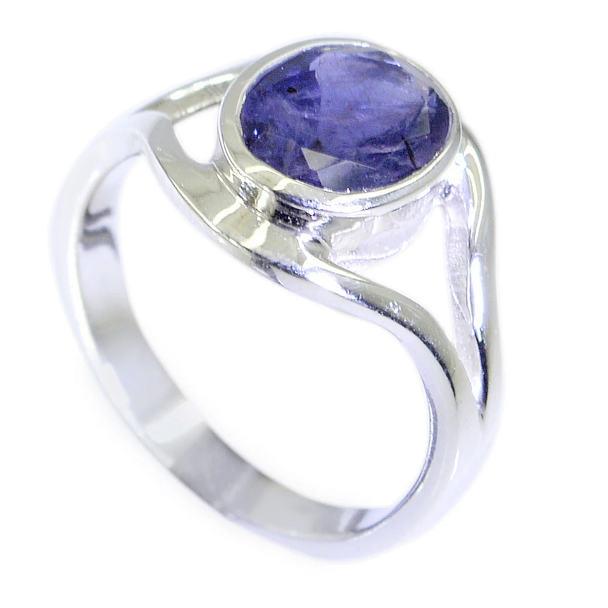 Iolite Solitaire Turkish 925 Sterling Silver Blue Gems Whisper-thin Modern Ring Jewellery - Image 2