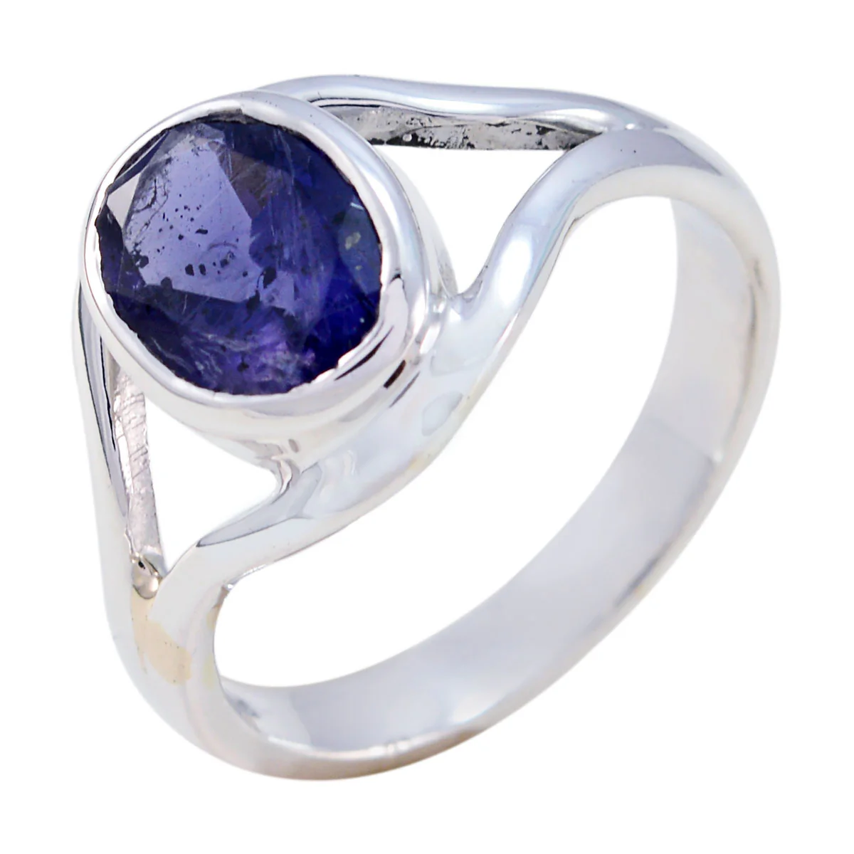 Iolite Solitaire Turkish 925 Sterling Silver Blue Gems Whisper-thin Modern Ring Jewellery - Image 3