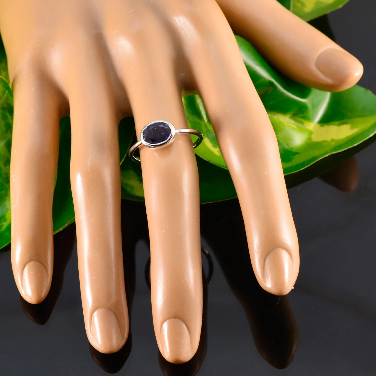 Iolite Solitaire Turkish Silver Blue Gemstone Elegant Glamorous Ring Jewellery - Image 5