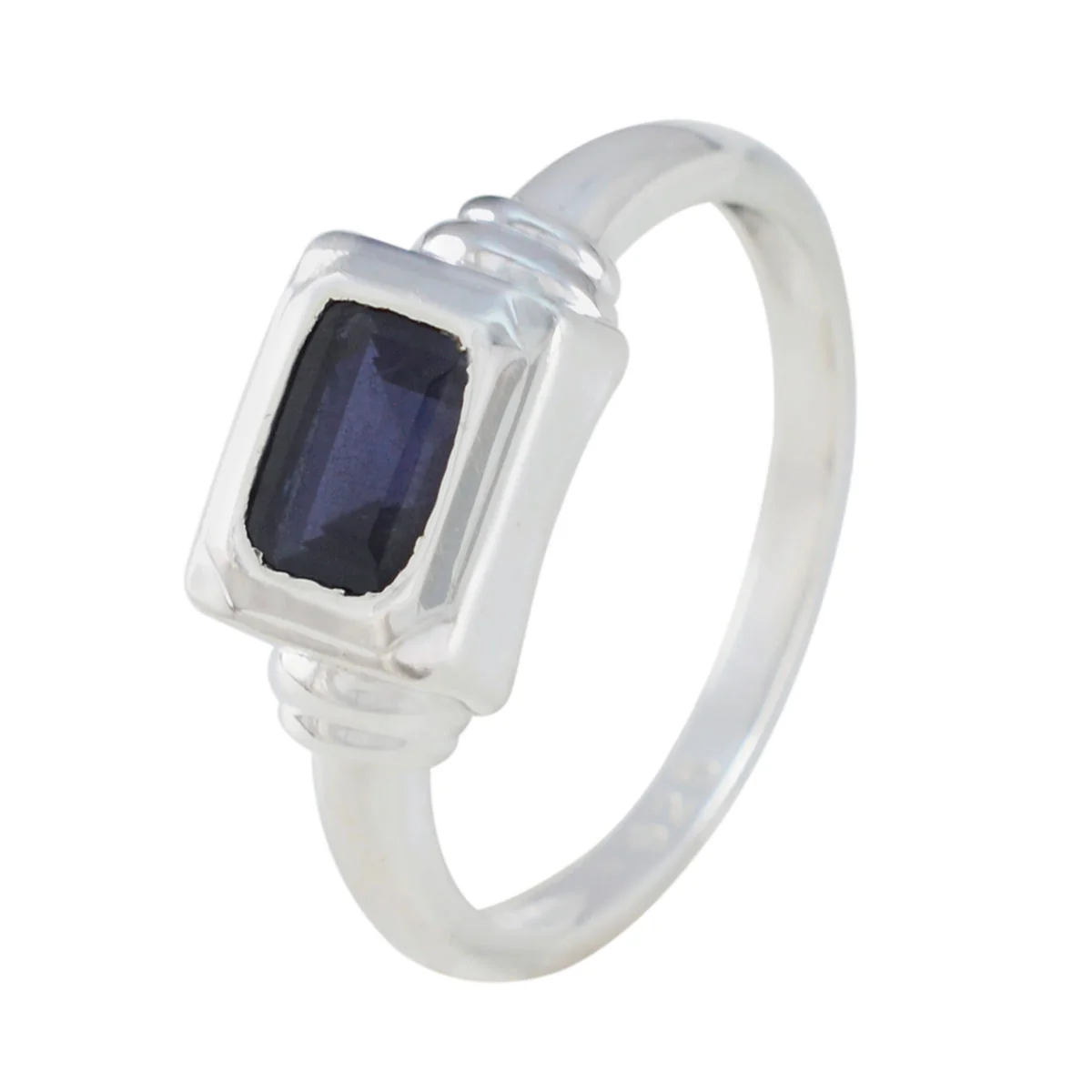 Iolite Solitaire Turkish Sterling Silver Blue Gemstone Whisper-thin Trendy Ring Jewellery - Image 2