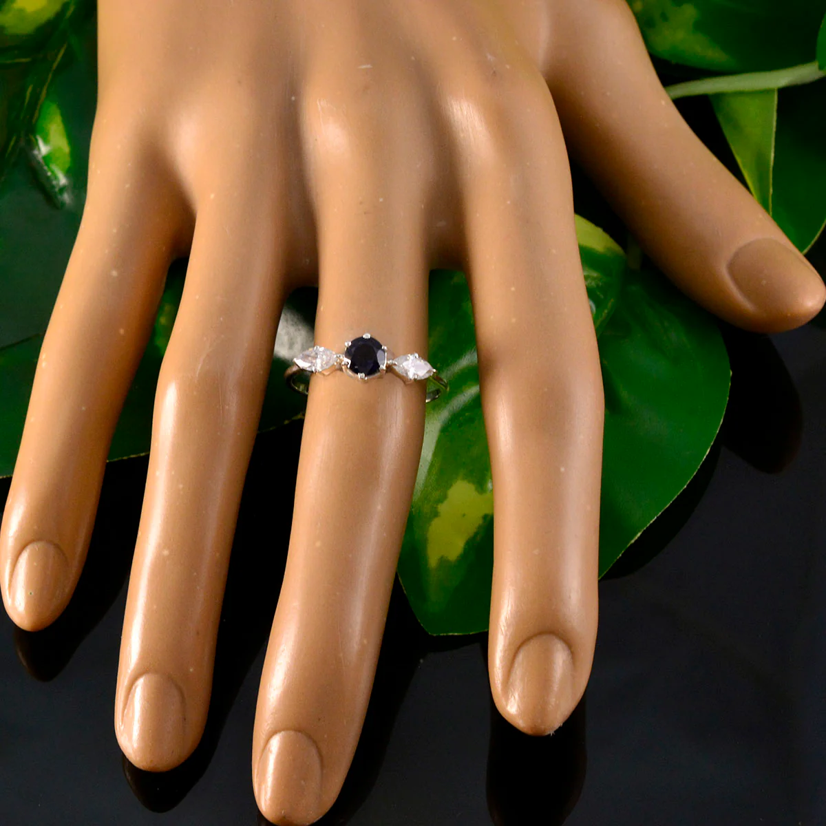 Iolite Trilogy American 925 Sterling Silver Blue Gems Elegant  Sophisticated Ring Jewelry - Image 5