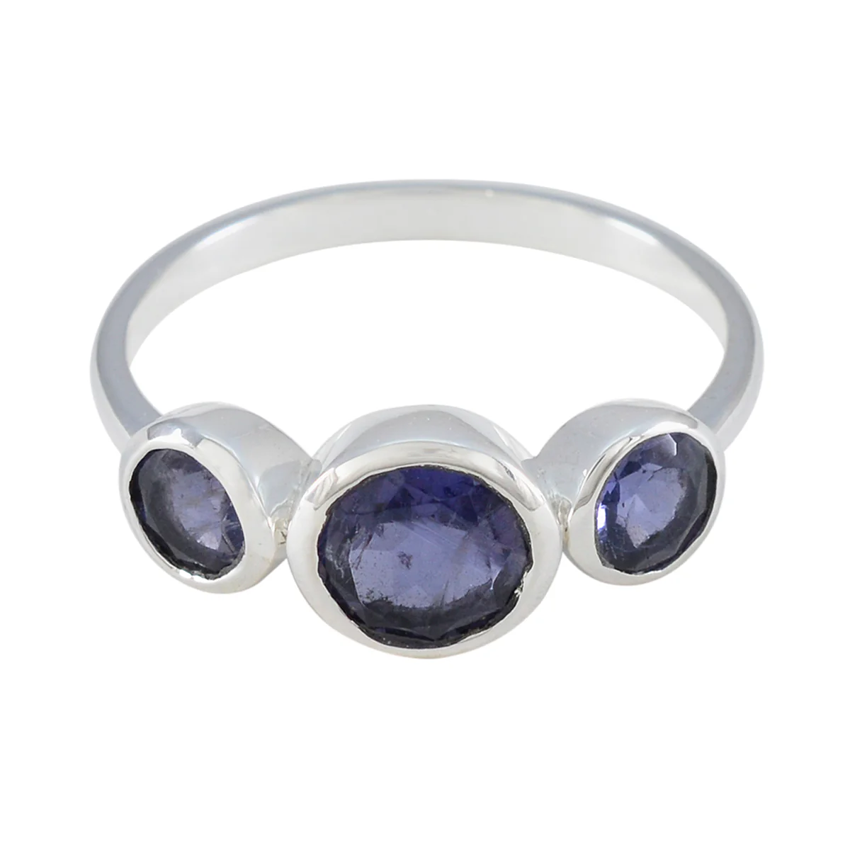 Iolite Trilogy Japanese 925 Silver Blue Gems Whisper-thin Abstract Ring Jewellery