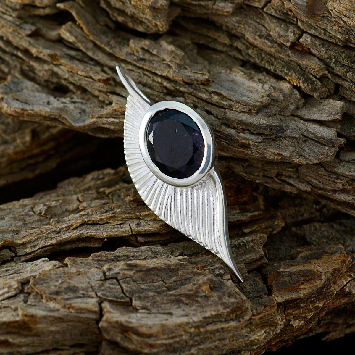 Iolite Whisper-thin Italian Sterling Silver Solitaire Julia Heart Blue Pendant Jewellery - Image 2