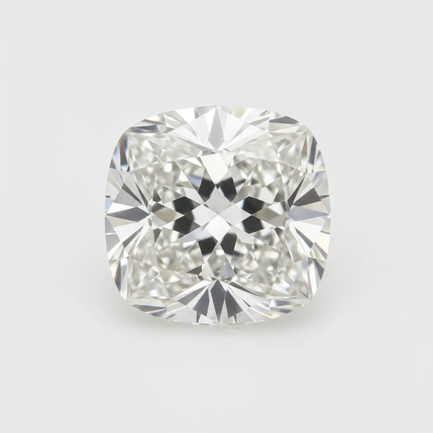 Lab Grown Diamond 1PC Chunky 15x15 MM Cushion Faceted White Superior Man Made Loose Gemstone