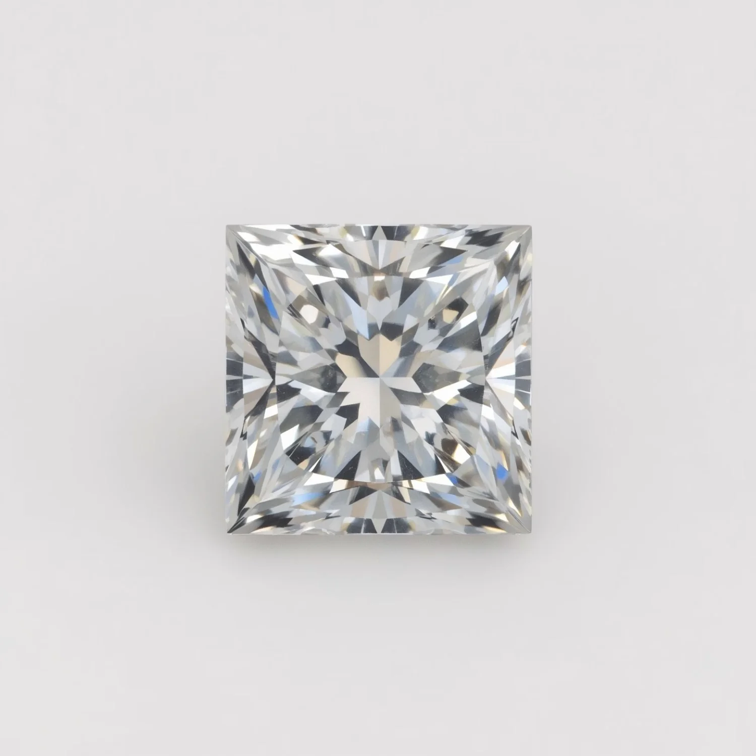 Lab Grown Diamond 1PC Chunky 16x16 MM Square Faceted White Pure Man Made Loose Gemstones