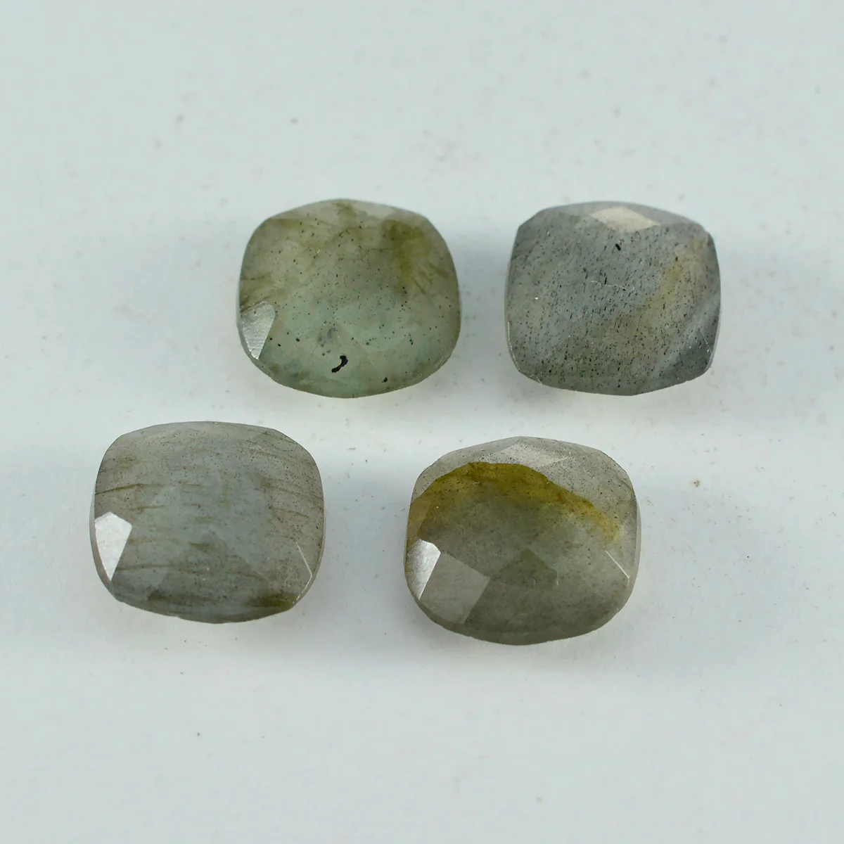 Labradorite 10PC Tiny 3x3 MM Cushion Faceted Gray Fiery Semi Precious Loose Gemstone - Image 2