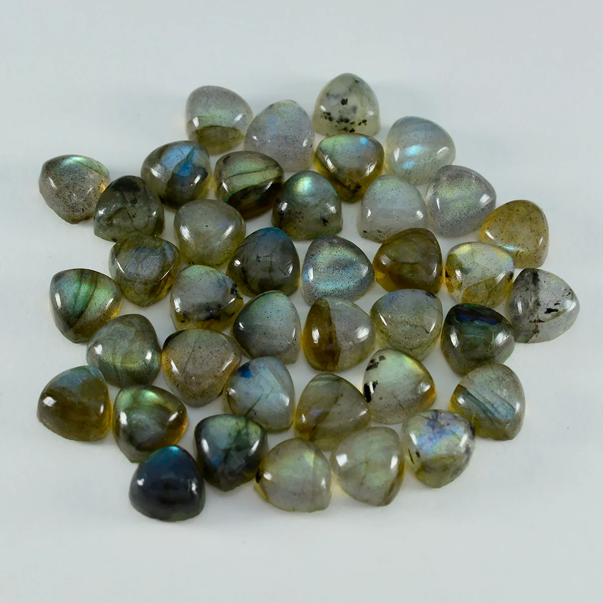 Labradorite 10PC Tiny 3x3 MM Triangle Cabochon Gray Sparkling semi Precious Semi Precious Gemstone - Image 3