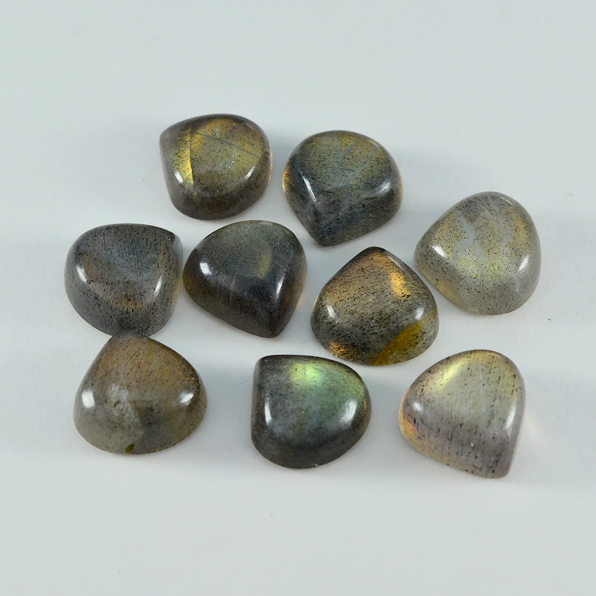 Labradorite 10PC Tiny 4x4 MM Heart Cabochon Gray Superior semi Precious Semi Precious Gemstone - Image 3