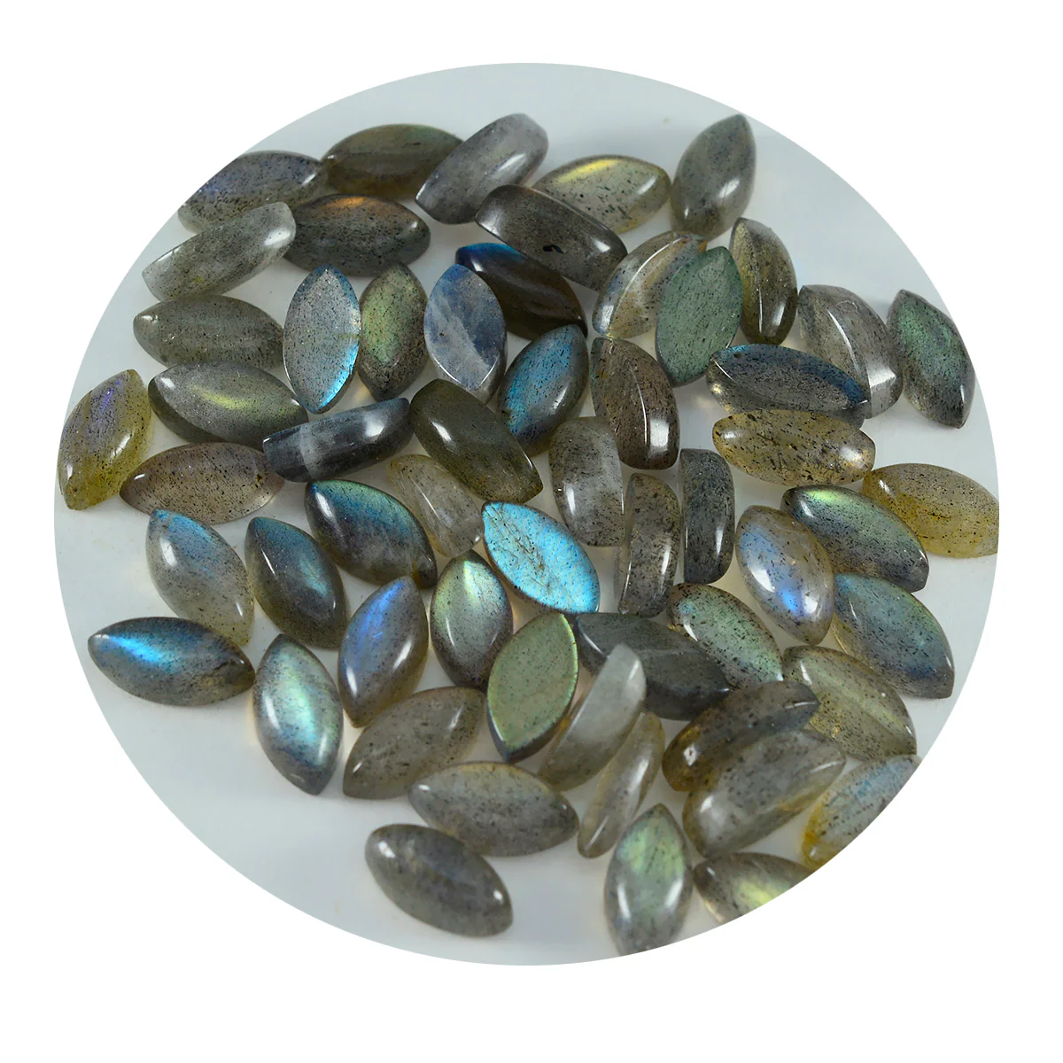 Labradorite 10PC Tiny 4x8 MM Marquise Cabochon Gray Fine semi Precious Loose Gemstone