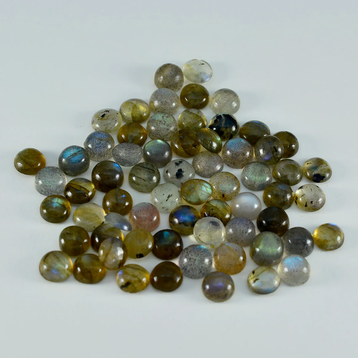 Labradorite 10PC Tiny 5x5 MM Round Cabochon Gray Superior semi Precious Semi Precious Gemstone - Image 2