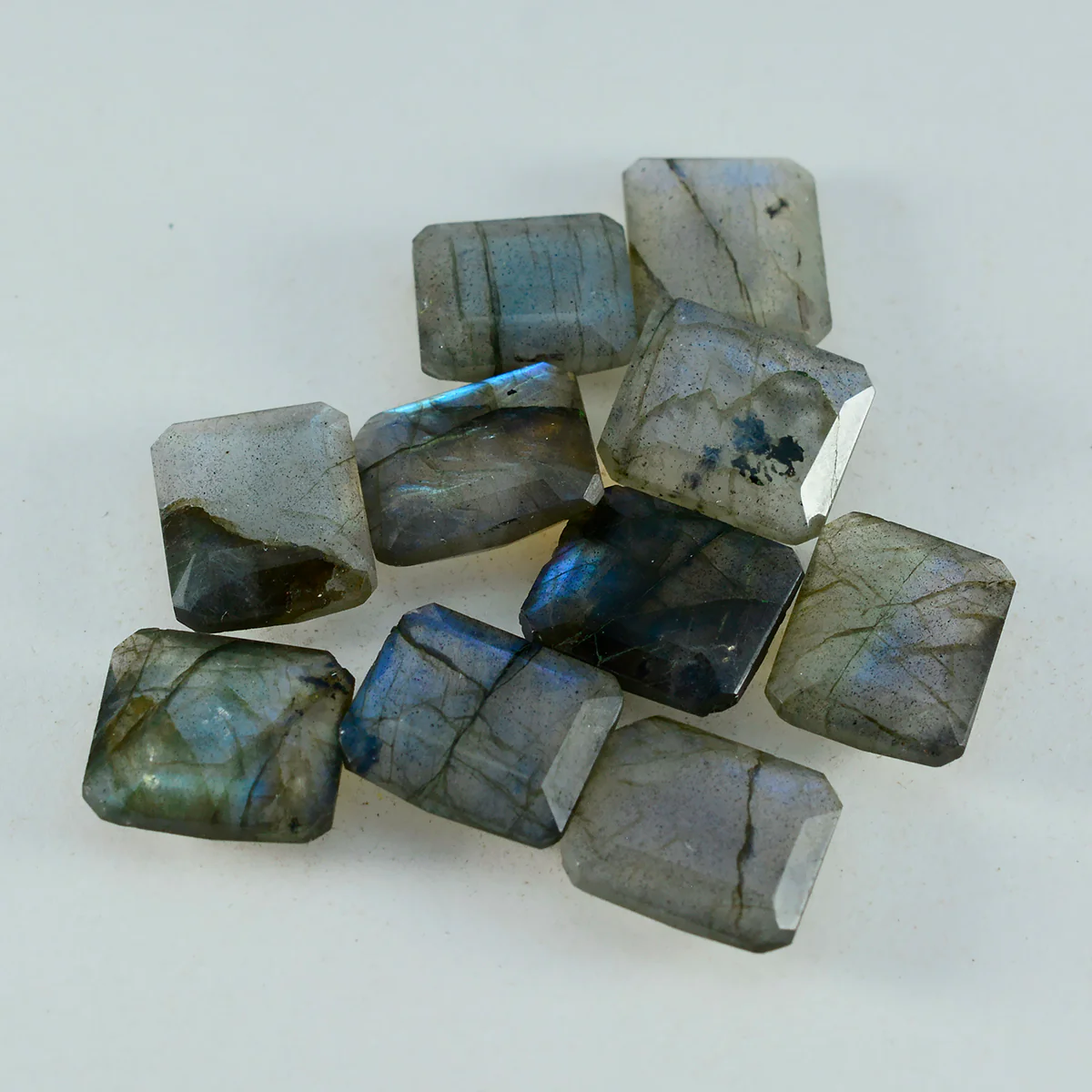 Labradorite 1PC Chunky 13x18 MM Emerald Faceted Gray Natural Semi Precious Loose Gemstone - Image 2