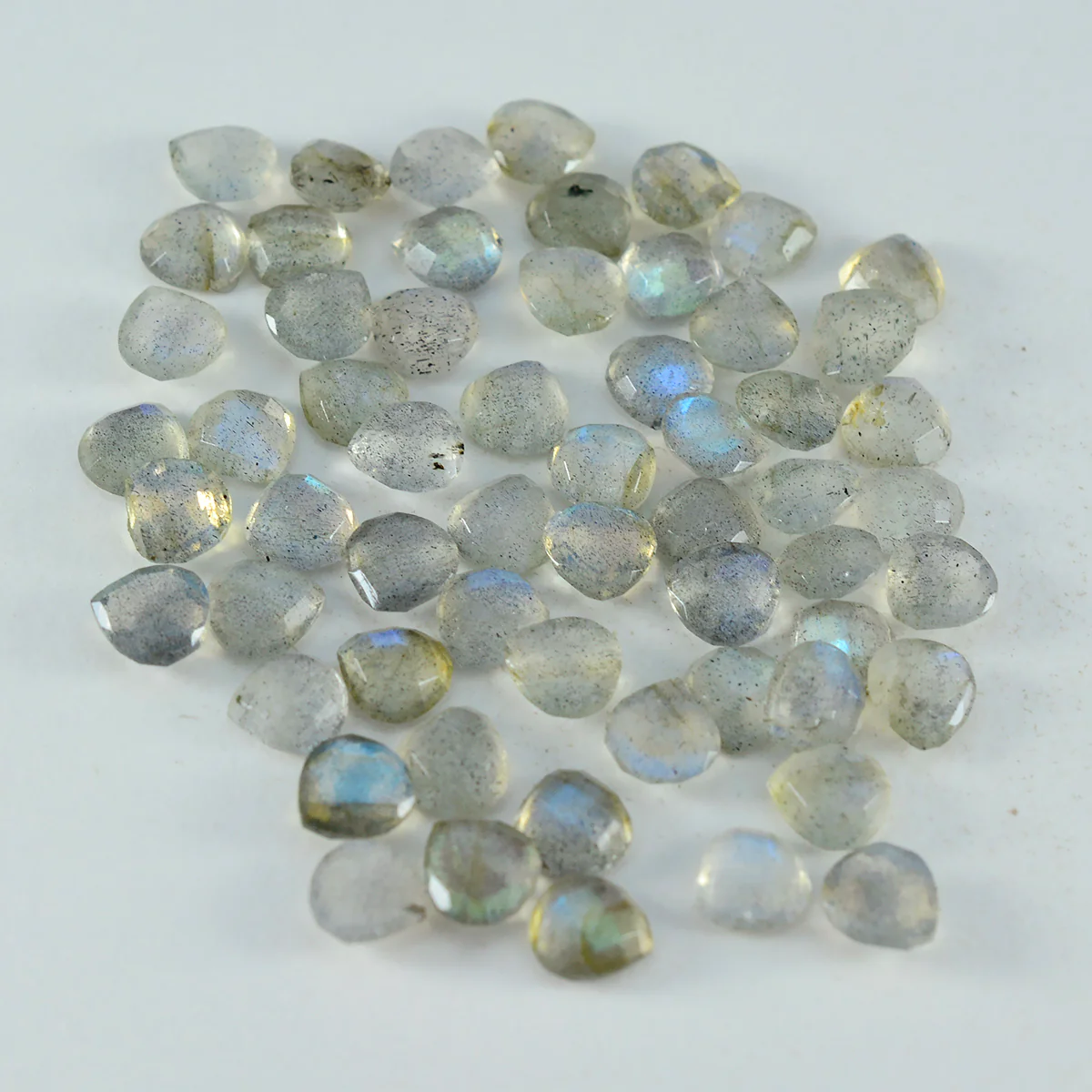 Labradorite 1PC Chunky 14x14 MM Heart Faceted Gray Genuine Semi Precious Loose Gems - Image 3