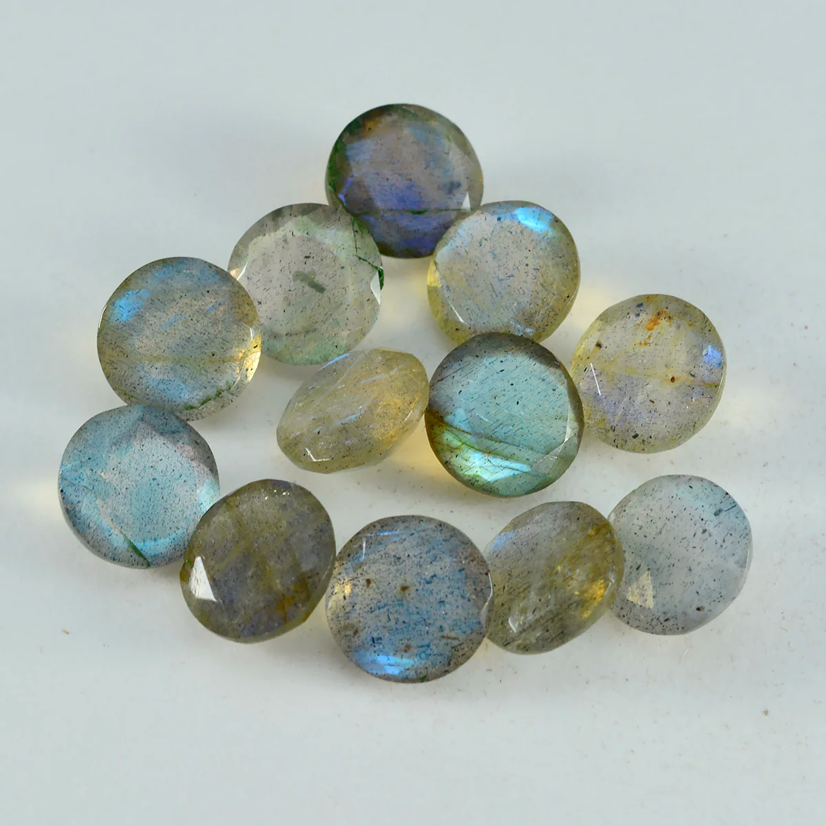 Labradorite 1PC Chunky 16x16 MM Round Faceted Gray Pure Semi Precious Loose Gemstones