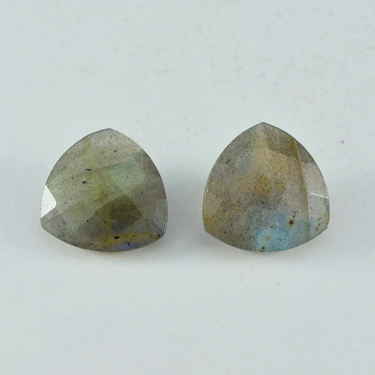 Labradorite 1PC Chunky 16x16 MM Triangle Faceted Gray Pure Semi Precious Loose Gemstones