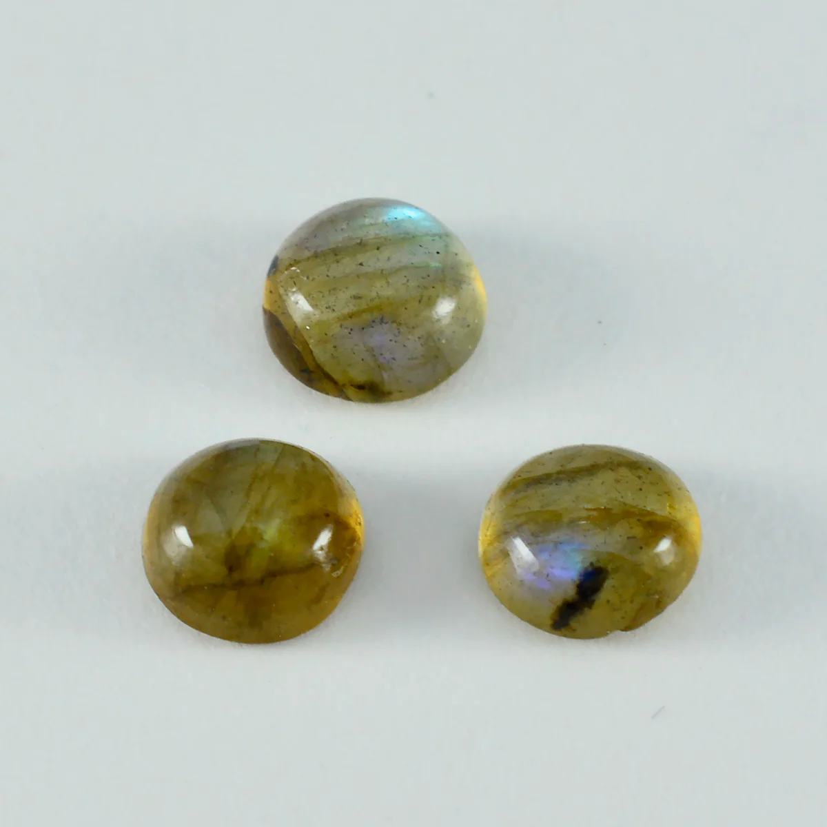 Labradorite 1PC Large 10x10 MM Round Cabochon Gray Polished semi Precious Loose Gemstones - Image 4