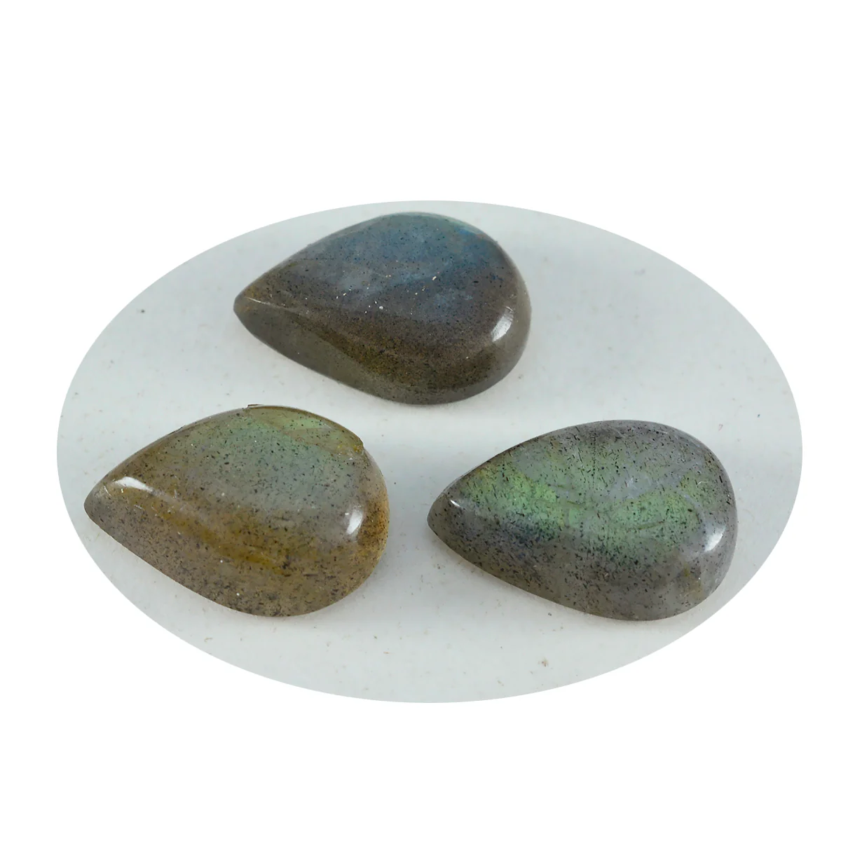Labradorite 1PC Large 10x12 MM Pear Cabochon Gray Pure semi Precious Loose Gems - Image 2