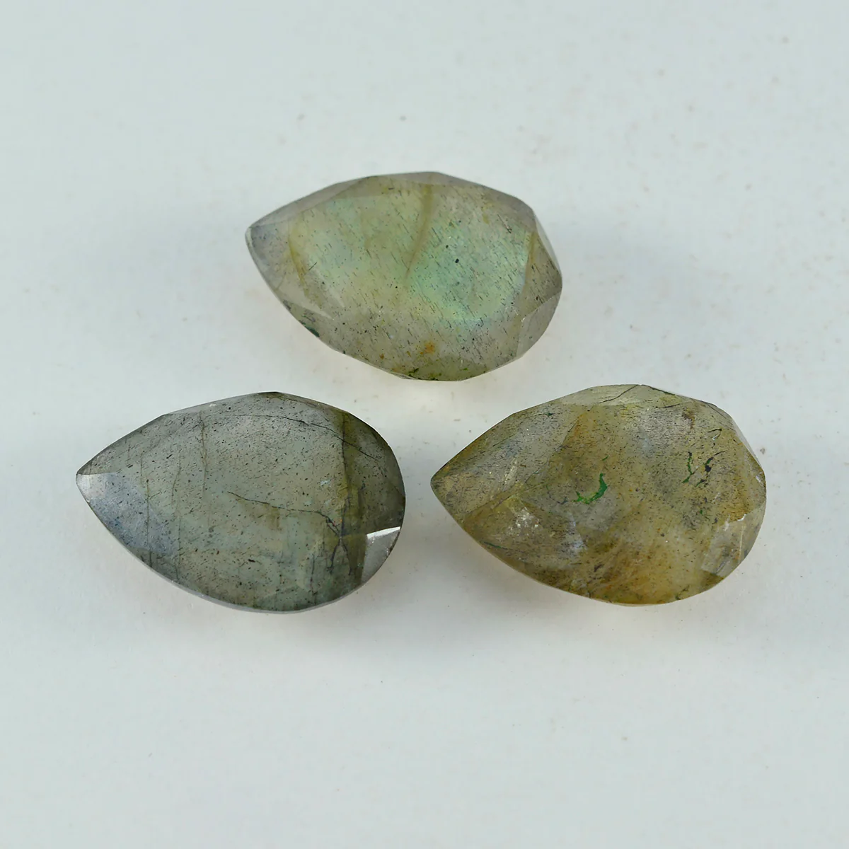 Labradorite 1PC Large 10x12 MM Pear Faceted Gray Genuine Semi Precious Loose Gems - Image 3