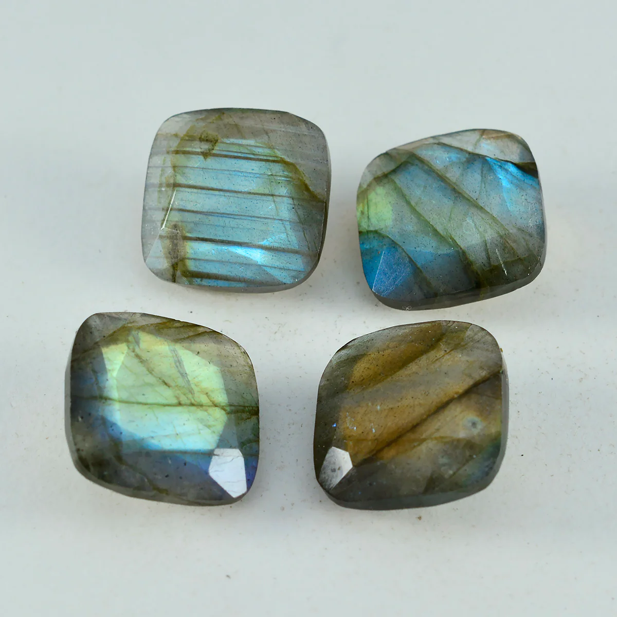 Labradorite 1PC Large 12x12 MM Cushion Faceted Gray High-Quality Semi Precious Loose Gemstones - Image 2