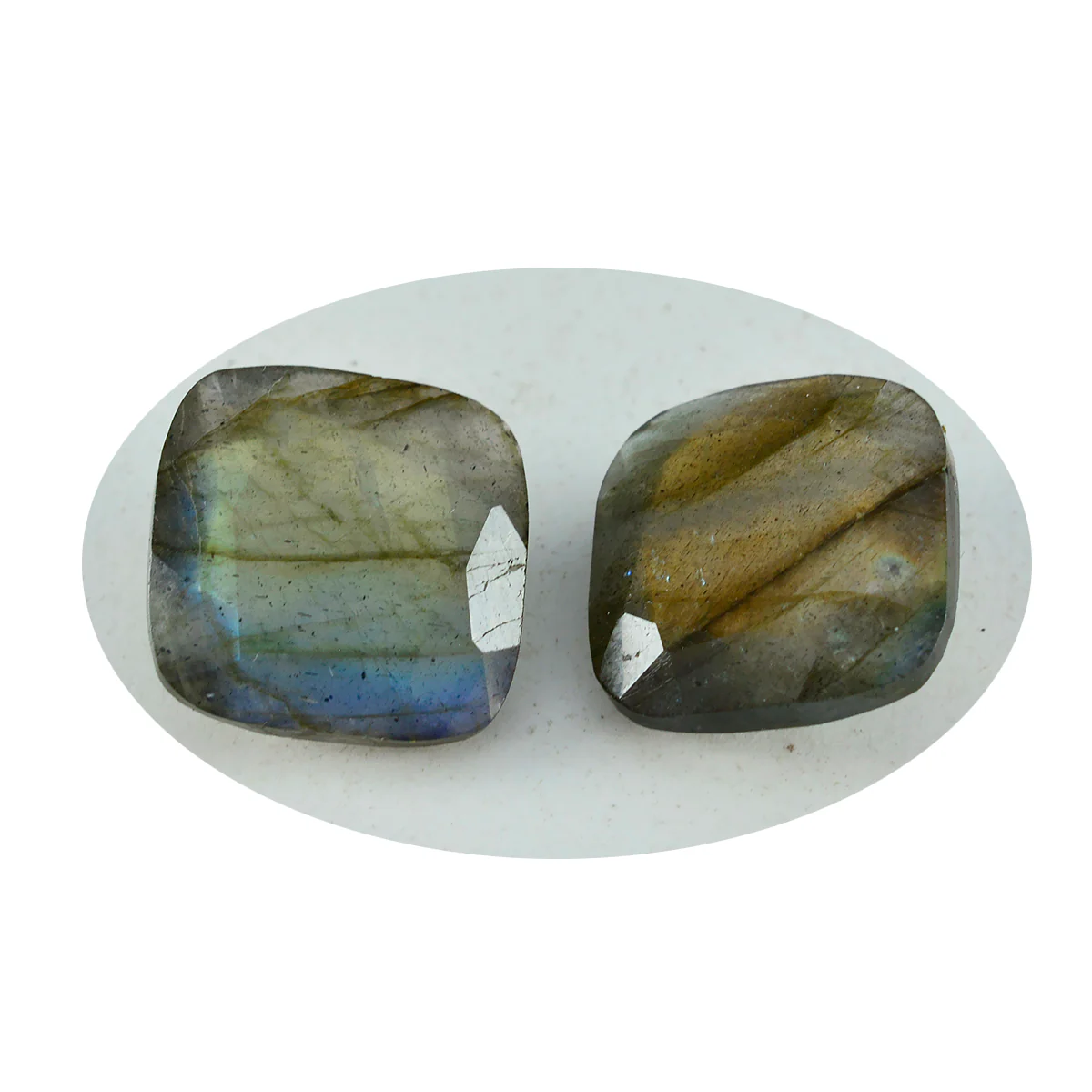 Labradorite 1PC Large 12x12 MM Cushion Faceted Gray High-Quality Semi Precious Loose Gemstones - Image 3