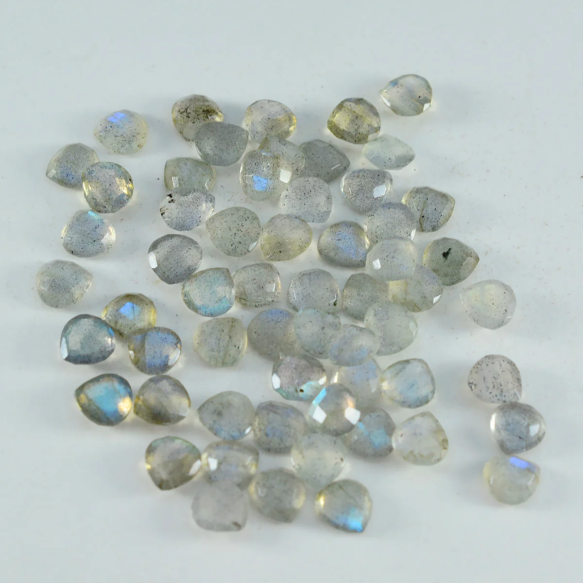 Labradorite 1PC Large 12x12 MM Heart Faceted Gray High-Quality Semi Precious Loose Gemstones - Image 2