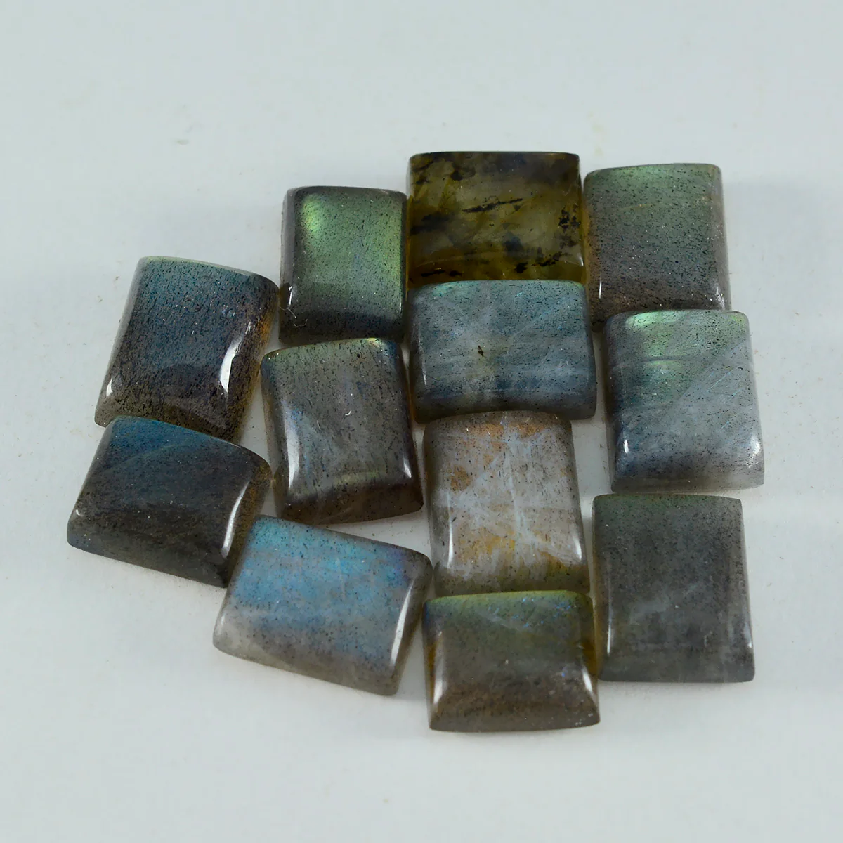 Labradorite 1PC Large 8x12 MM Emerald Cabochon Gray Sparkling semi Precious Semi Precious Gemstone