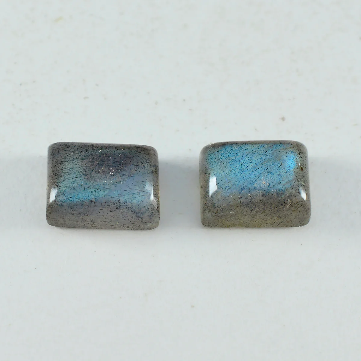 Labradorite 1PC Large 9x11 MM Emerald Cabochon Gray Brilliant semi Precious Loose Gemstones