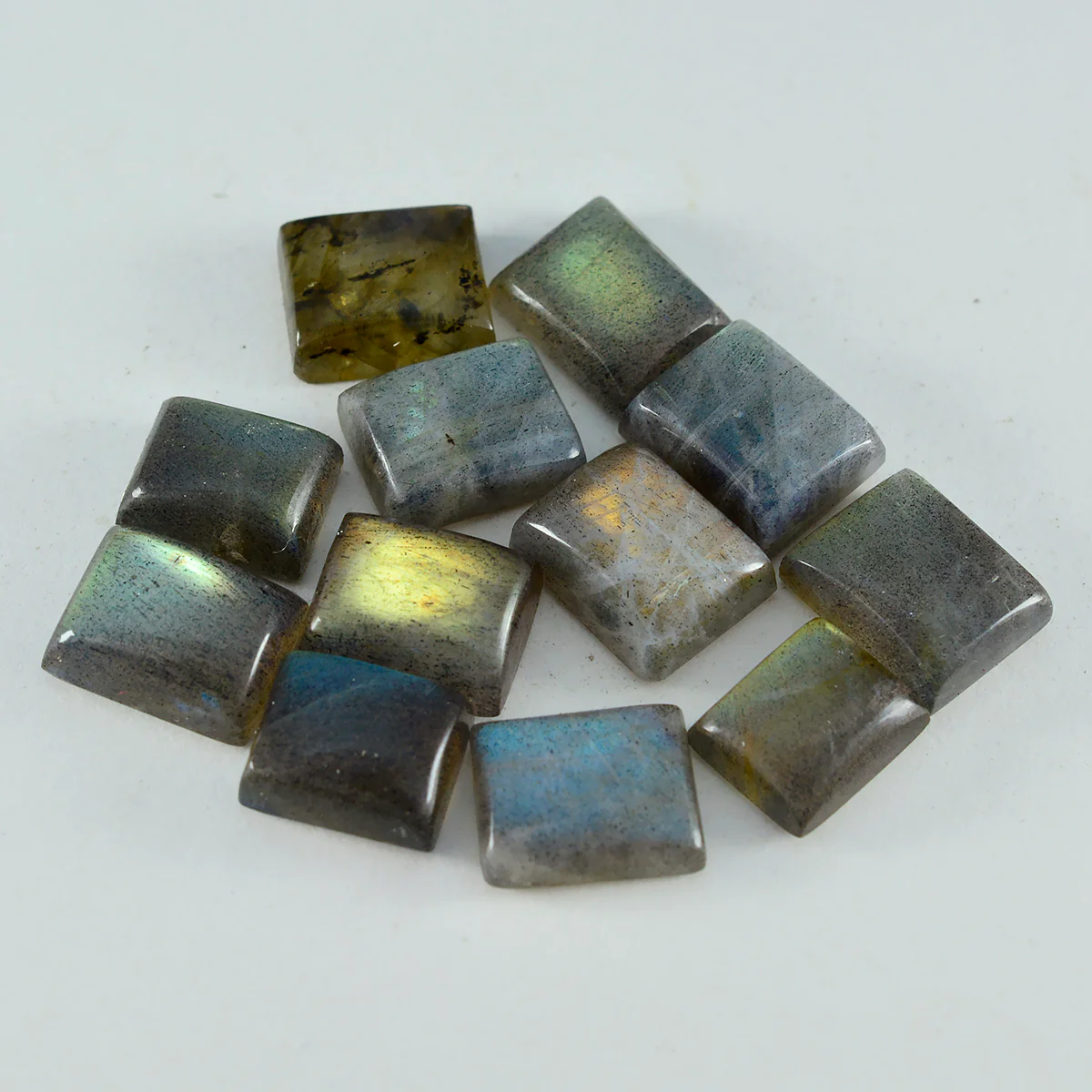 Labradorite 1PC Large 9x11 MM Emerald Cabochon Gray Brilliant semi Precious Loose Gemstones - Image 3