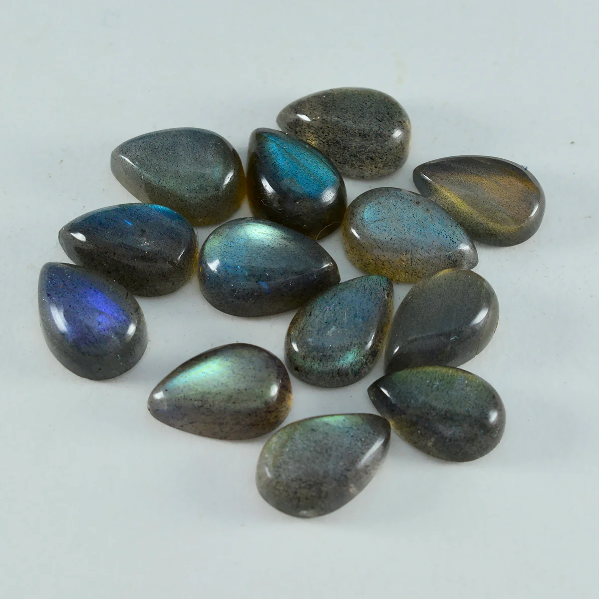 Labradorite 1PC Large 9x11 MM Pear Cabochon Gray Genuine semi Precious Precious Gemstone - Image 3