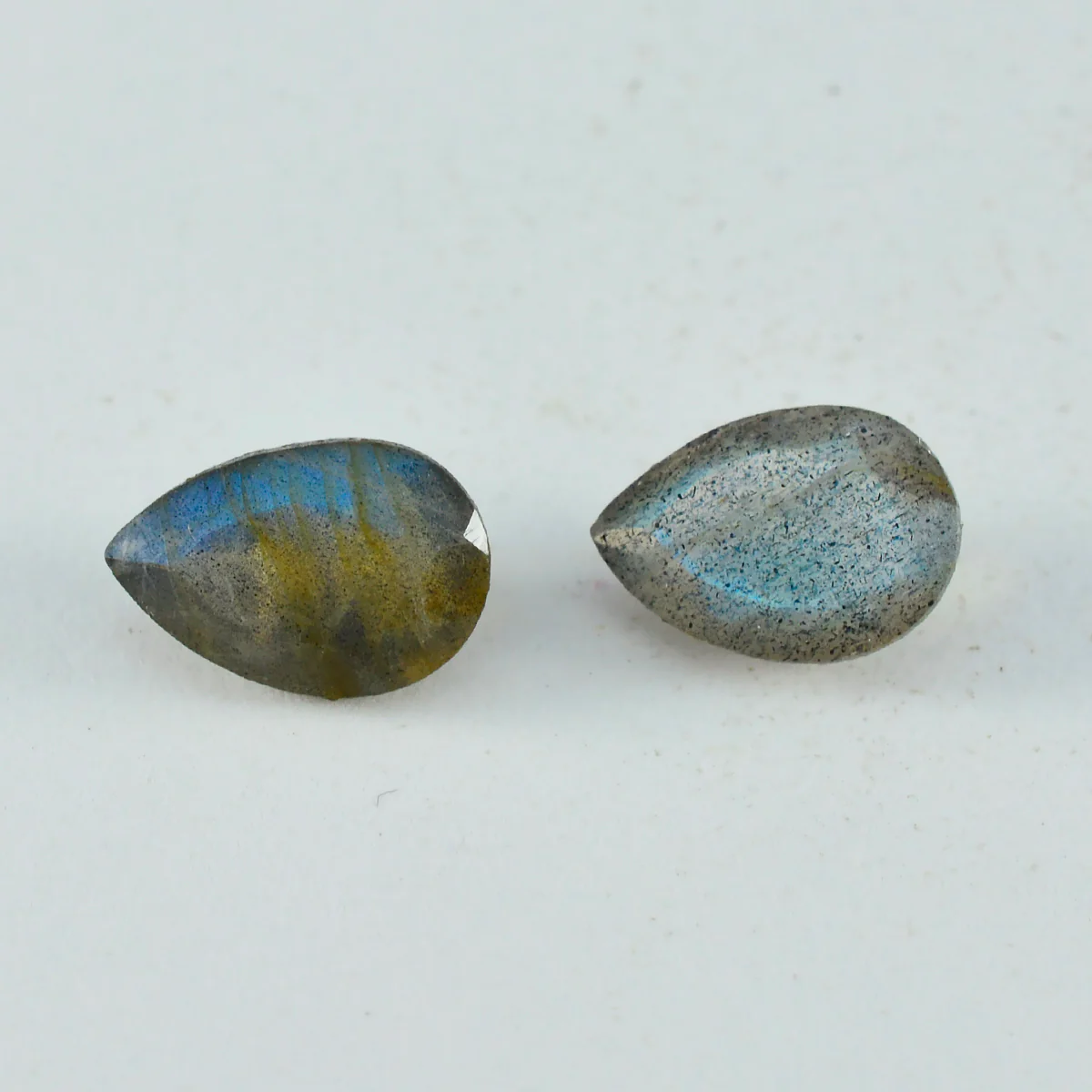 Labradorite 1PC Large 9x11 MM Pear Faceted Gray High-Quality Semi Precious Loose Gemstones - Image 2