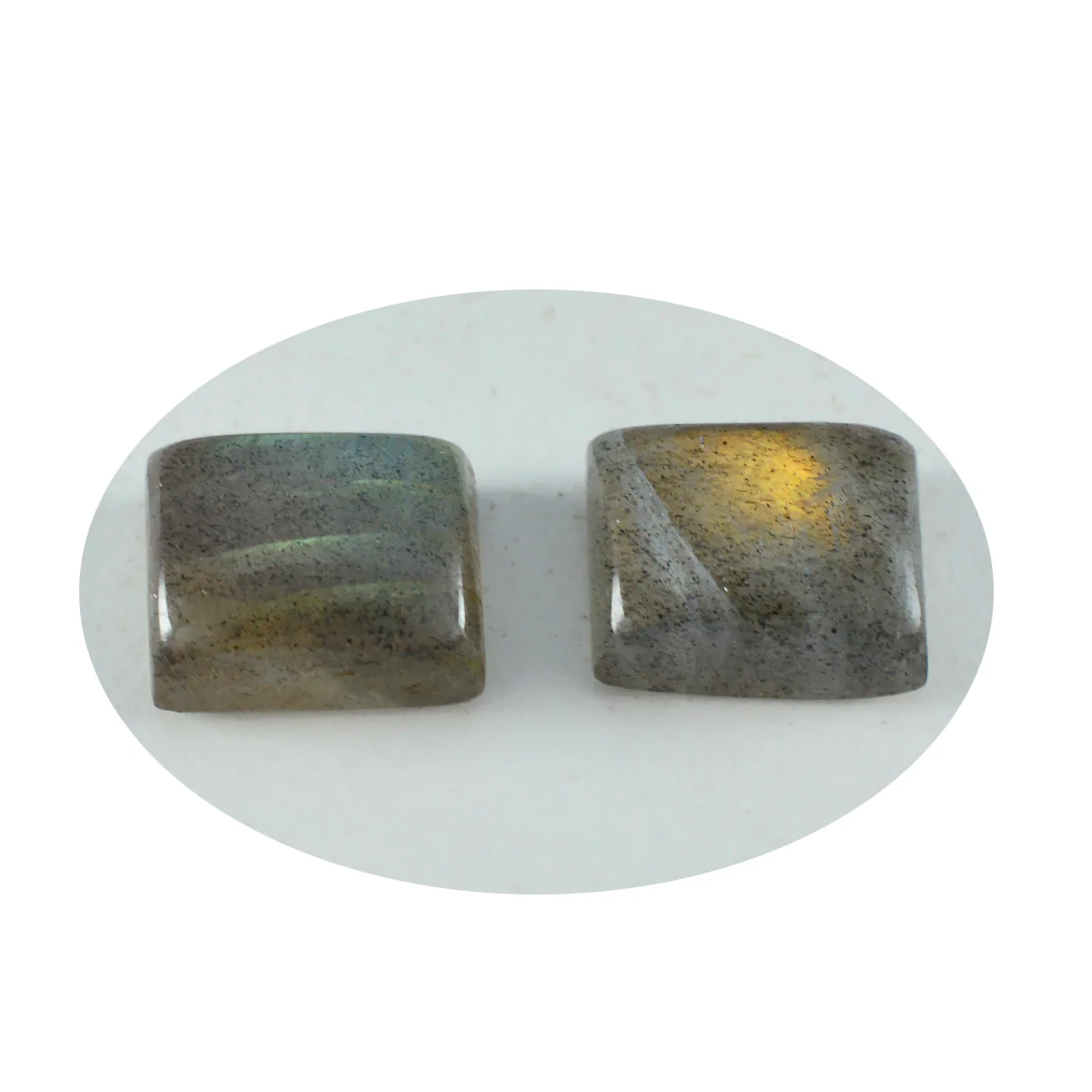 Labradorite 1PC Medium 7x10 MM Emerald Cabochon Gray Pure semi Precious Loose Gems