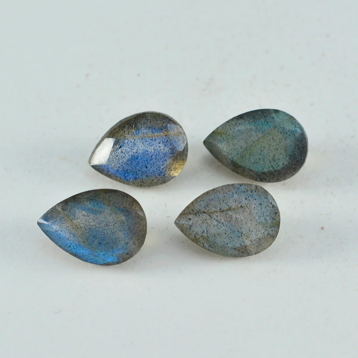 Labradorite 1PC Medium 7x10 MM Pear Faceted Gray Shine Semi Precious Loose Gems