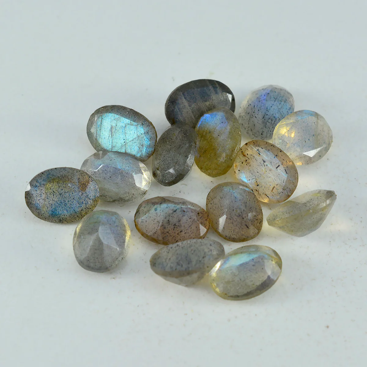 Labradorite 1PC Medium 8x10 MM Oval Faceted Gray Superior Semi Precious Gems
