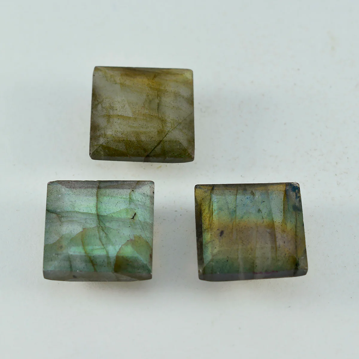 Labradorite 1PC Medium 9x9 MM Square Faceted Gray Lustrous Semi Precious Gems