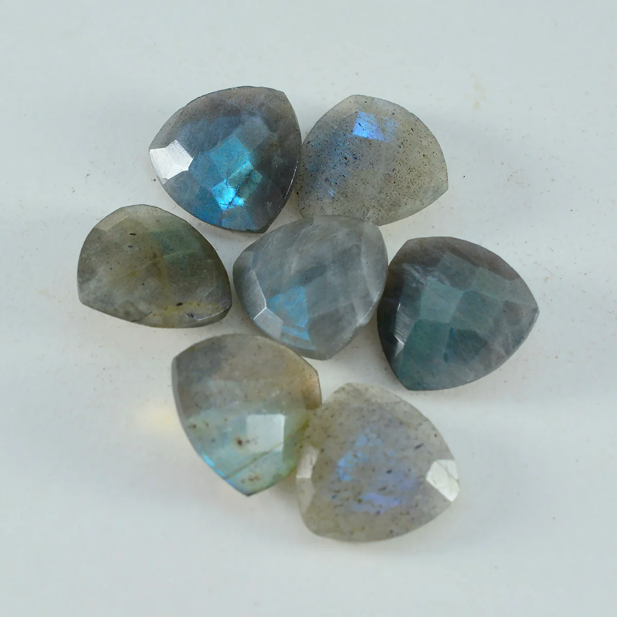 Labradorite 1PC Medium 9x9 MM Triangle Faceted Gray Lustrous Semi Precious Gems