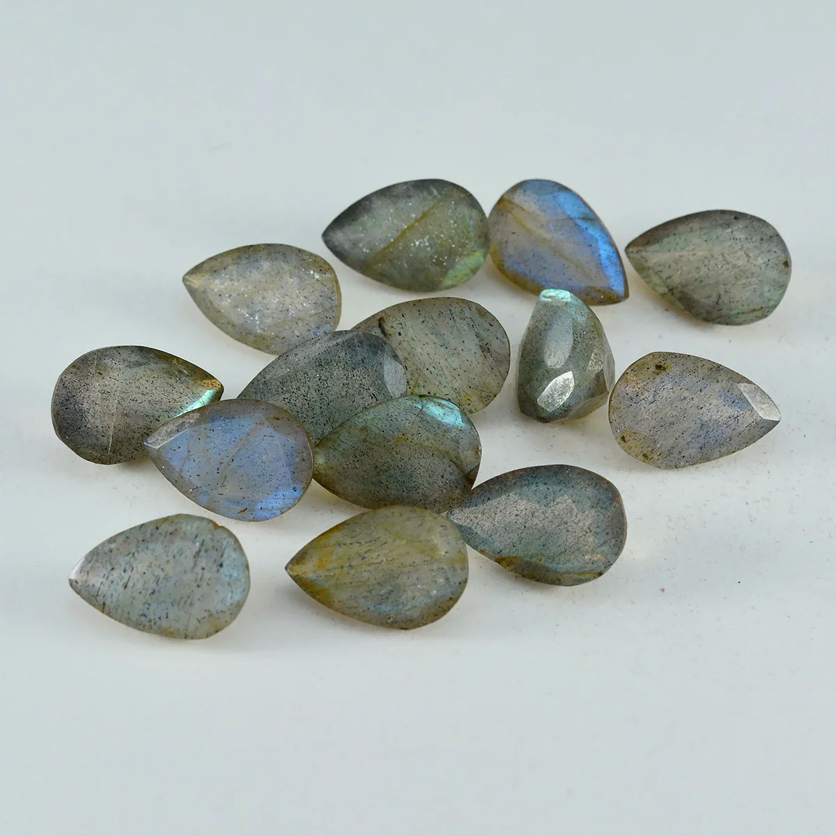 Labradorite 1PC Small 6x9 MM Pear Faceted Gray Luster Semi Precious Loose Gemstones - Image 2