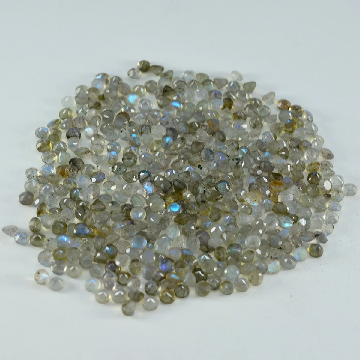 Labradorite 1PC Small 7x7 MM Round Faceted Gray Splendid Semi Precious Loose Gemstone - Image 2