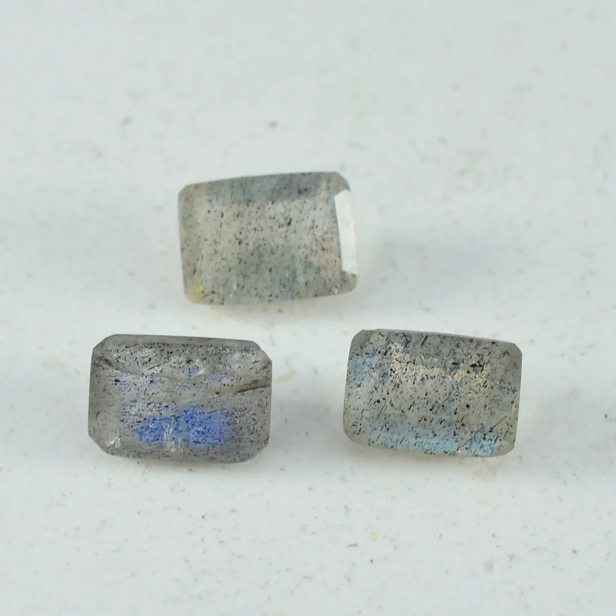 Labradorite 1PC Small 7x9 MM Emerald Faceted Gray Sparkling Semi Precious Loose Gemstone - Image 3