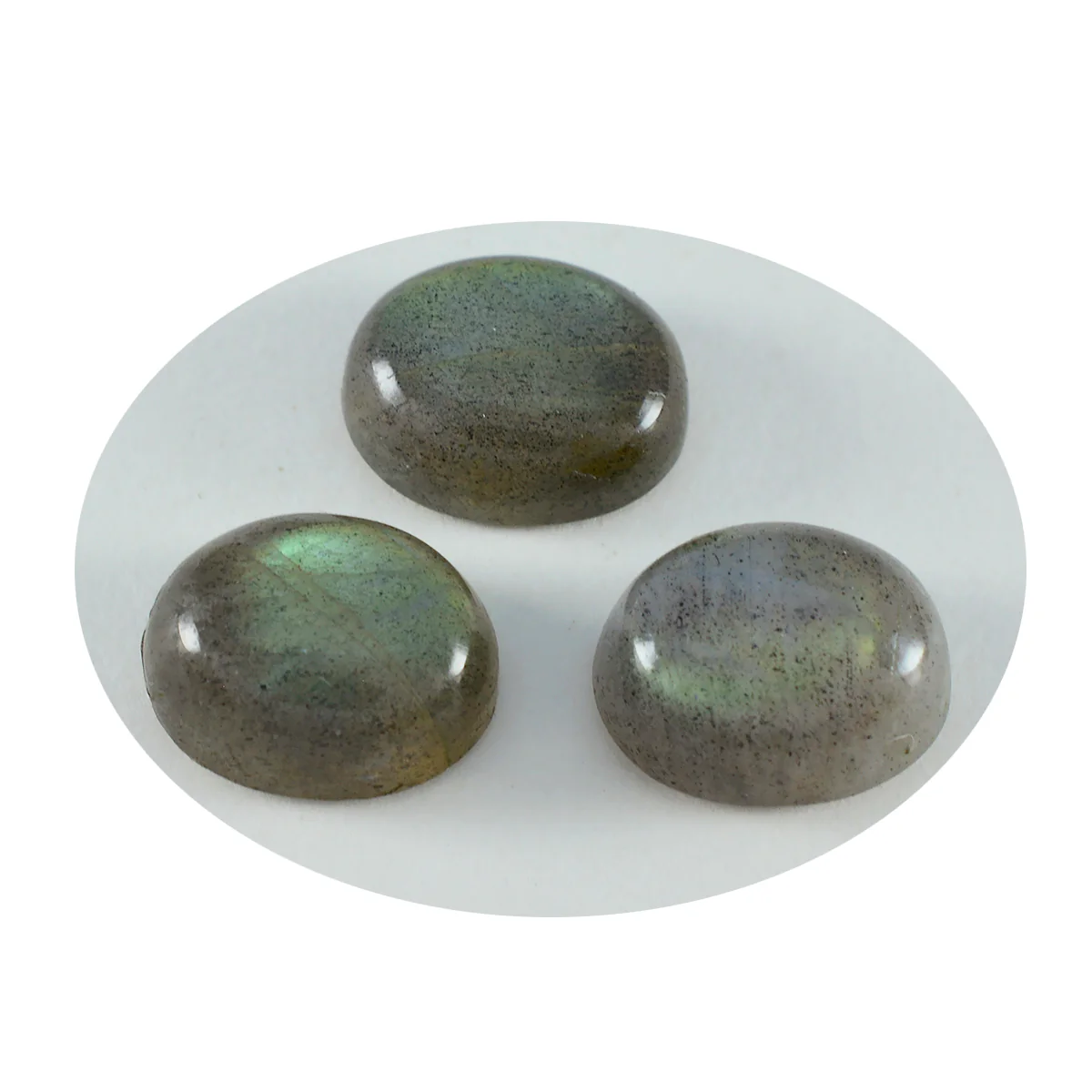 Labradorite 1PC Small 7x9 MM Oval Cabochon Gray Polished semi Precious Loose Gemstones - Image 2