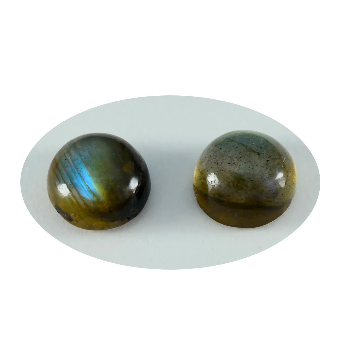 Labradorite 1PC Small 8x8 MM Round Cabochon Gray Brilliant semi Precious Loose Gems