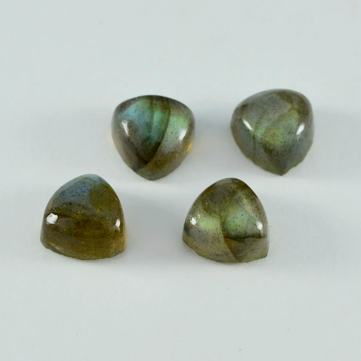 Labradorite 1PC Small 8x8 MM Triangle Cabochon Gray Shine semi Precious Loose Gemstones - Image 2