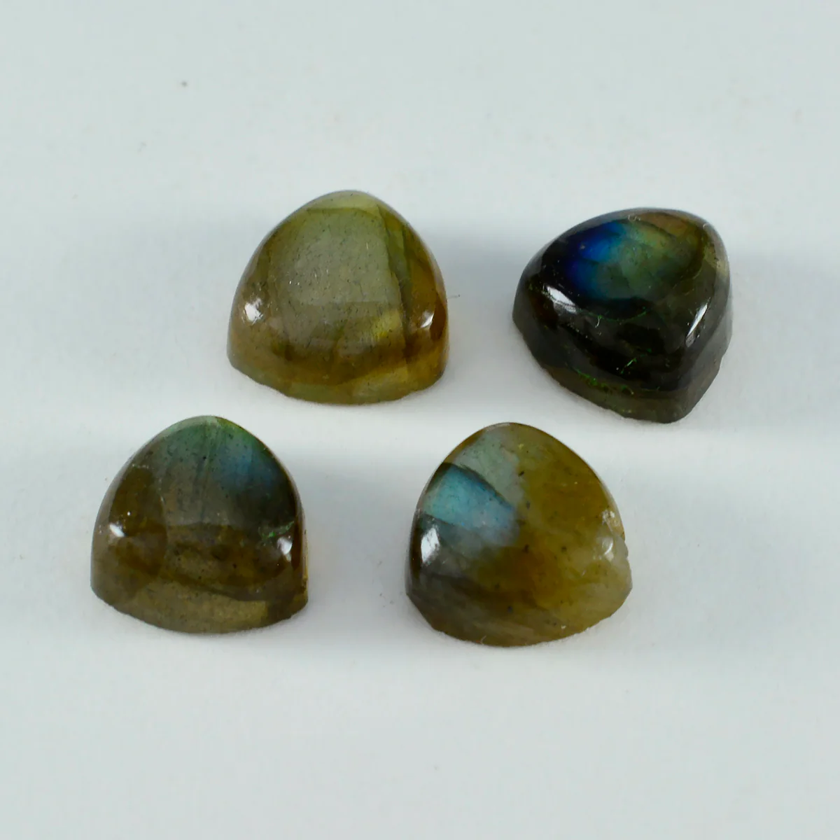 Labradorite 1PC Small 8x8 MM Triangle Cabochon Gray Shine semi Precious Loose Gemstones - Image 4