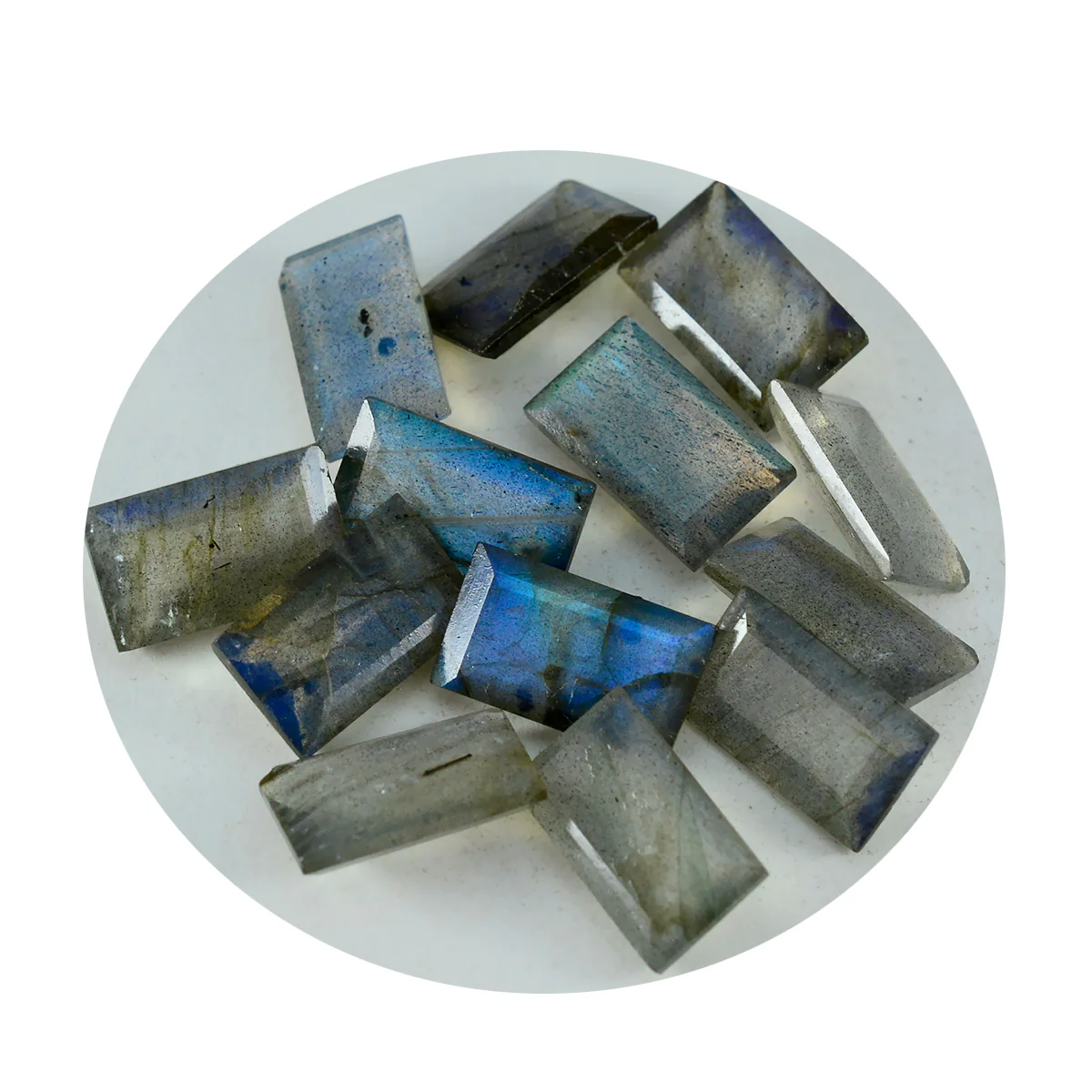 Labradorite 1PC Tiny 4x8 MM Baguette Faceted Gray Lustrous Semi Precious Loose Gemstone