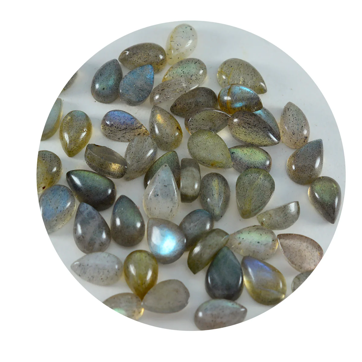 Labradorite 1PC Tiny 5x7 MM Pear Cabochon Gray Luster semi Precious Precious Gemstone - Image 2