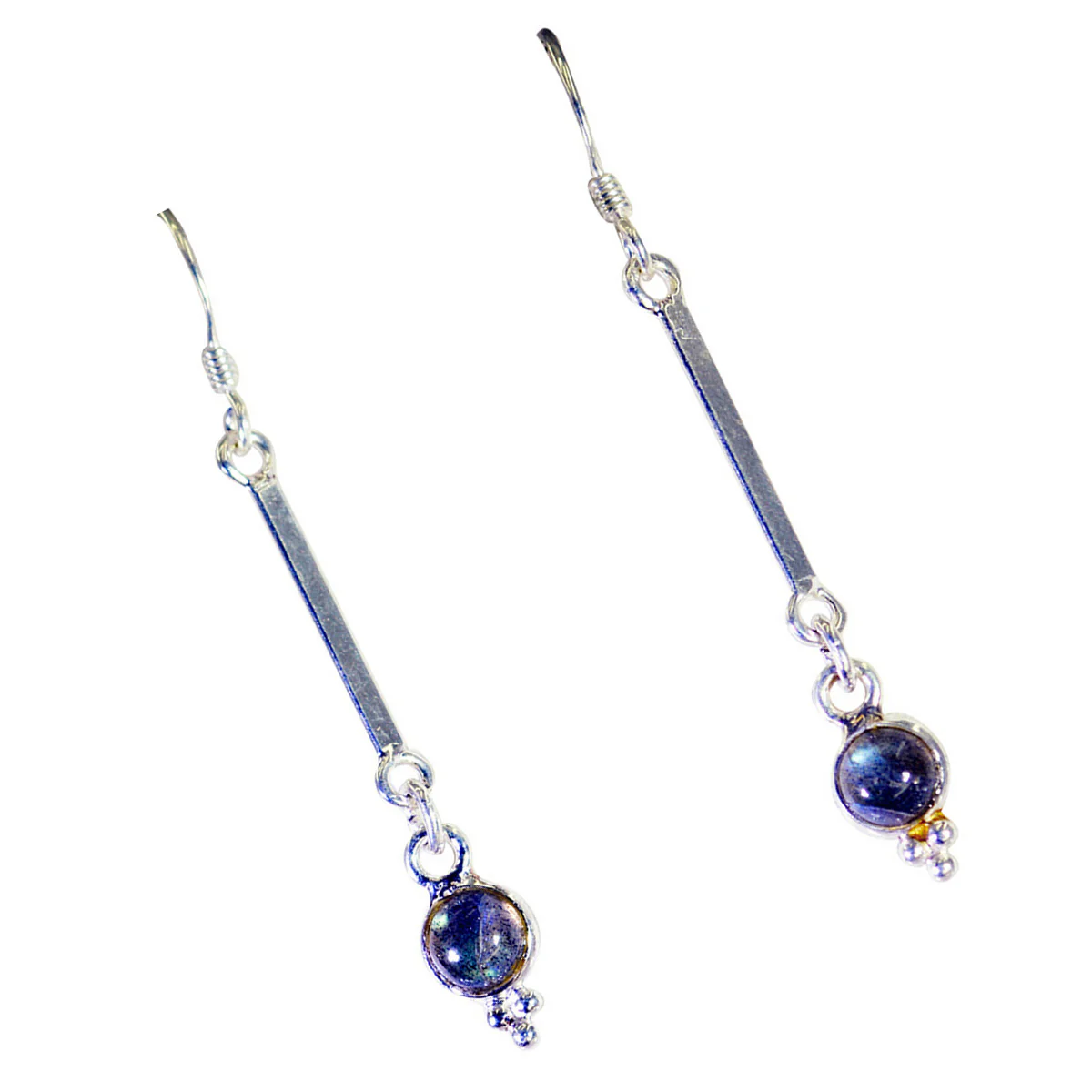 Labradorite African Micaela multiple Dangle Gray 925 Silver Earring - Image 2