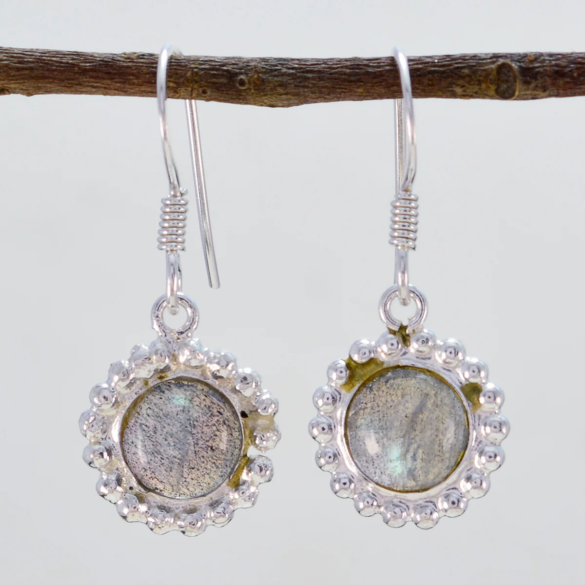 Labradorite Australian Sara multiple Dangle Gray Sterling Silver Earring - Image 2