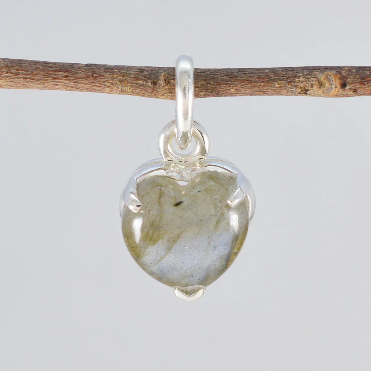 Labradorite Delicate German 92.5 Silver Solitaire Florencia Feminine Gray Pendant Jewellery - Image 2
