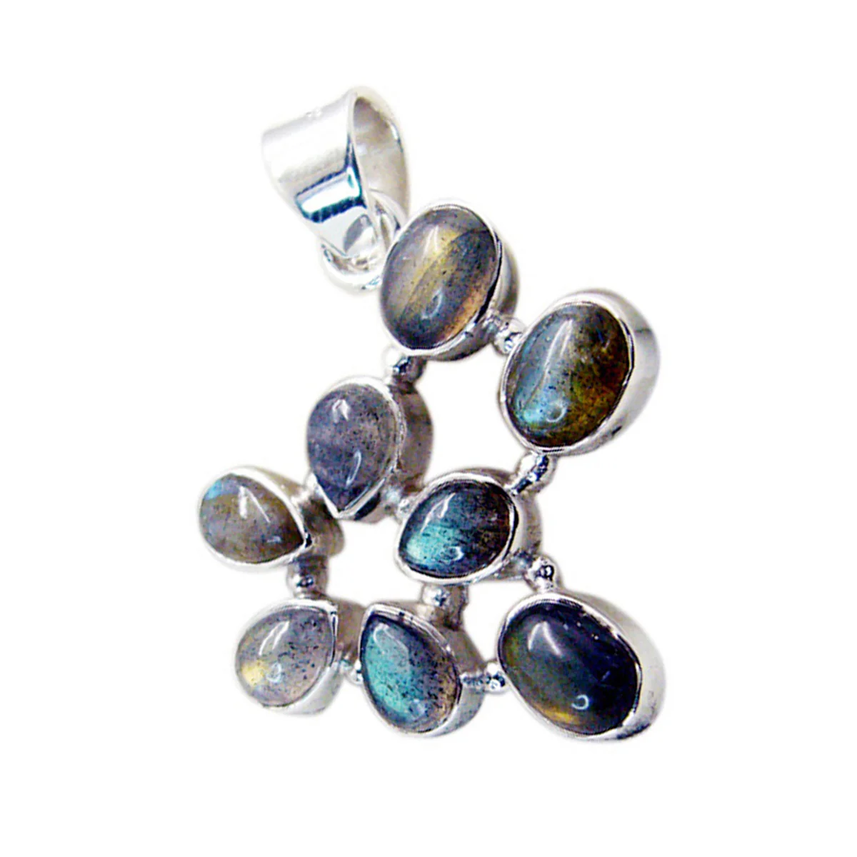 Labradorite Featherlight Russian Sterling Silver multiple Andrea Contemporary Gray Pendant Jewellery - Image 2