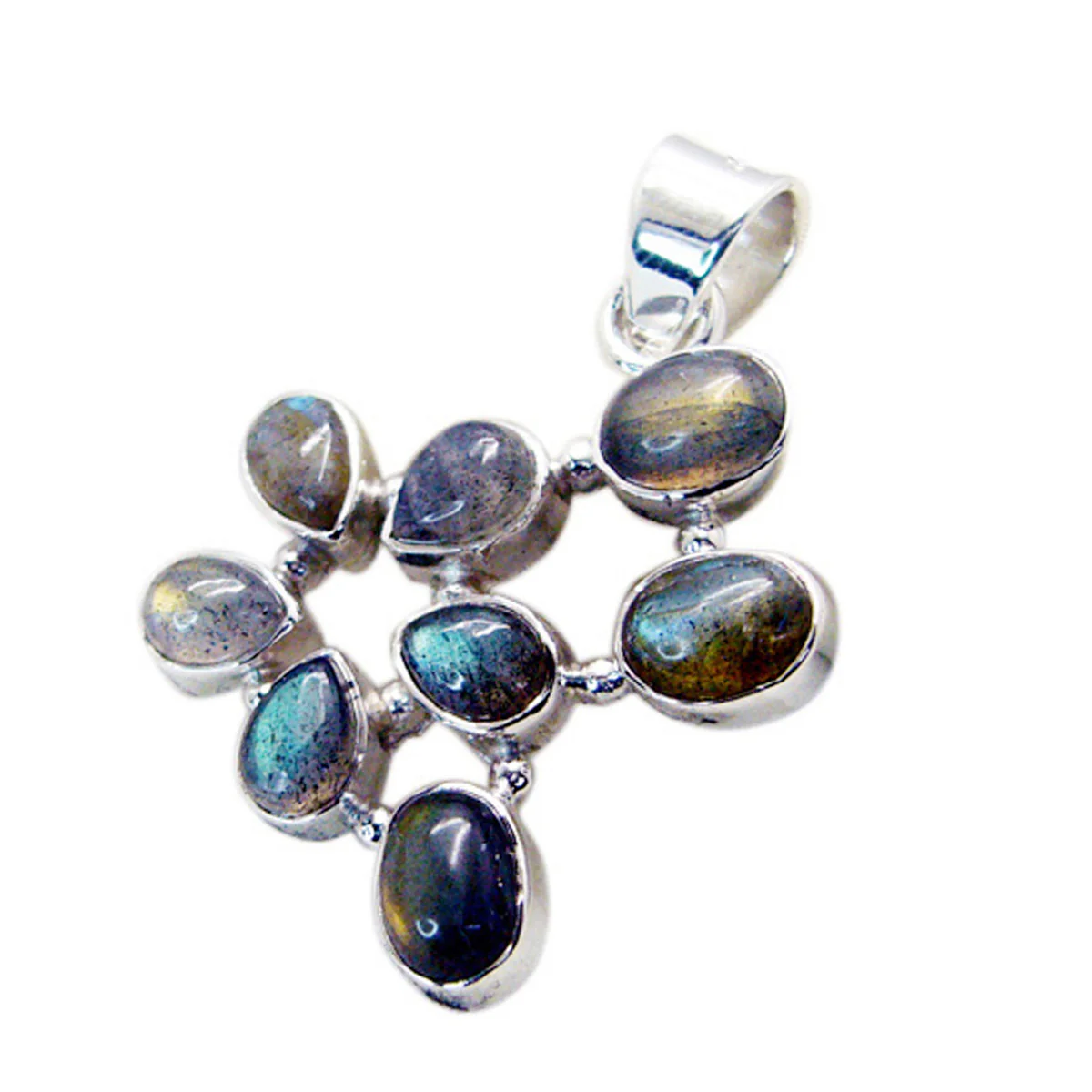 Labradorite Featherlight Russian Sterling Silver multiple Andrea Contemporary Gray Pendant Jewellery - Image 3